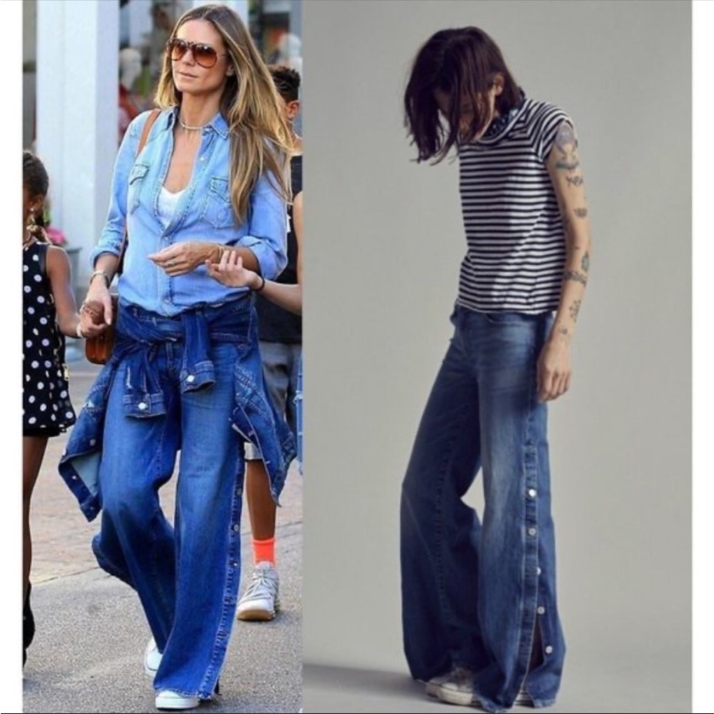Nili Lotan x Target Blue High-Rise Flare with Buttons Denim Jeans Women’s 14